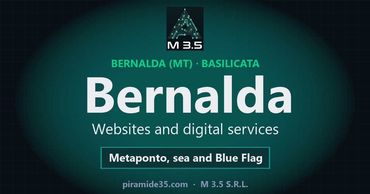 Bernalda: websites and digital services — Metaponto, sea and Blue Flag