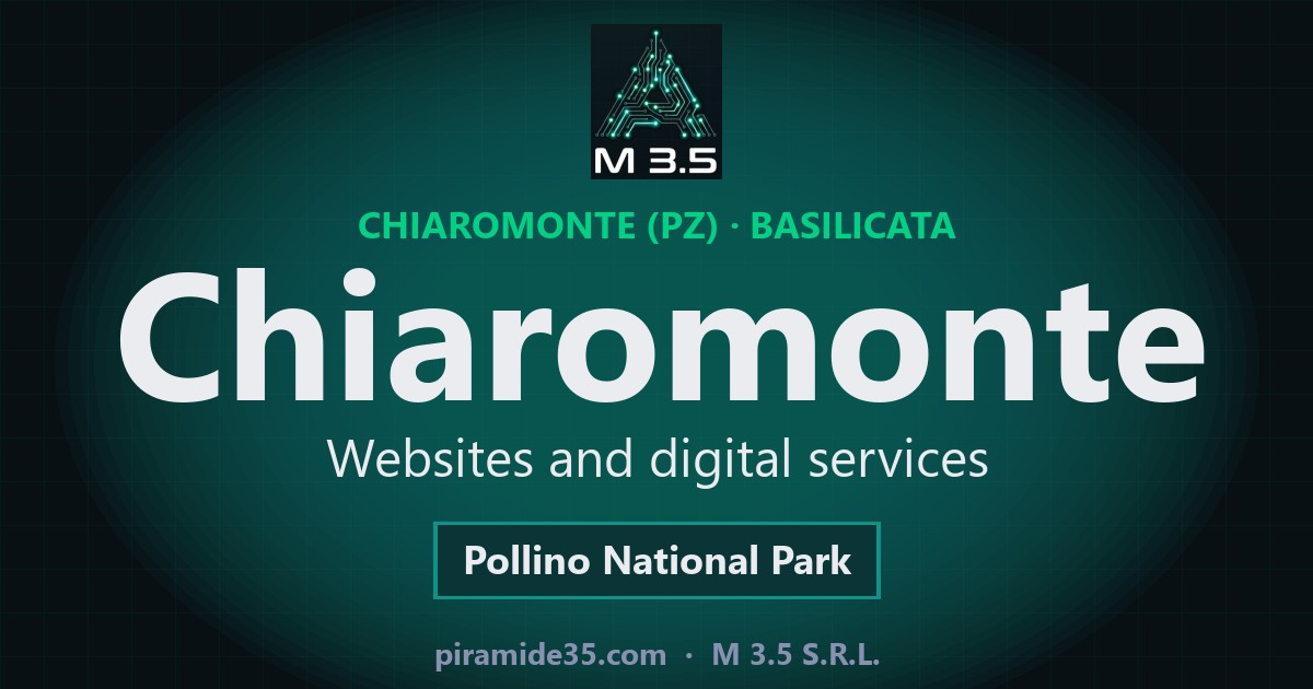 Chiaromonte: websites and digital services — Pollino National Park