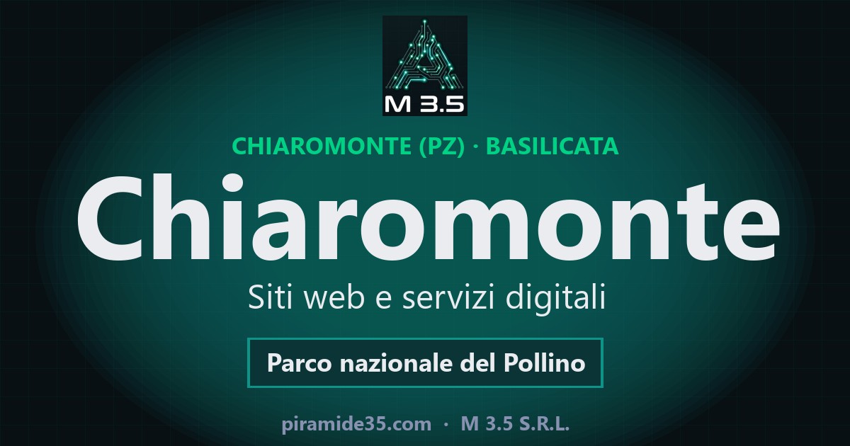 Chiaromonte: siti web e servizi digitali — Parco nazionale del Pollino