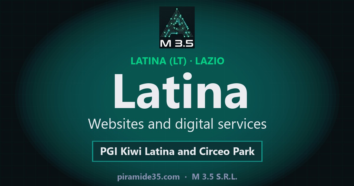 Latina: websites and digital services — PGI Kiwi Latina and Circeo Park