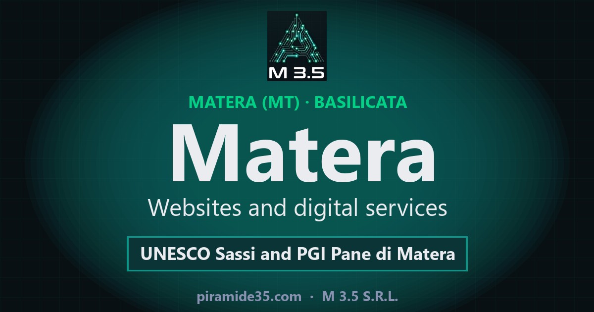 Matera: websites and digital services — UNESCO Sassi and PGI Pane di Matera