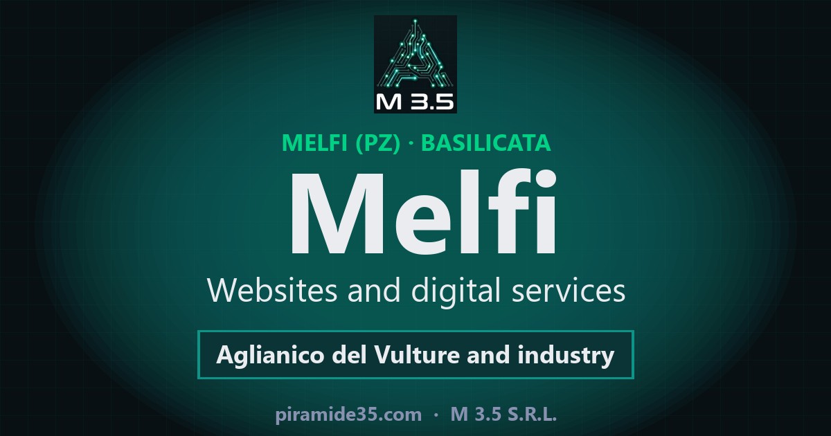 Melfi: websites and digital services — Aglianico del Vulture and industry