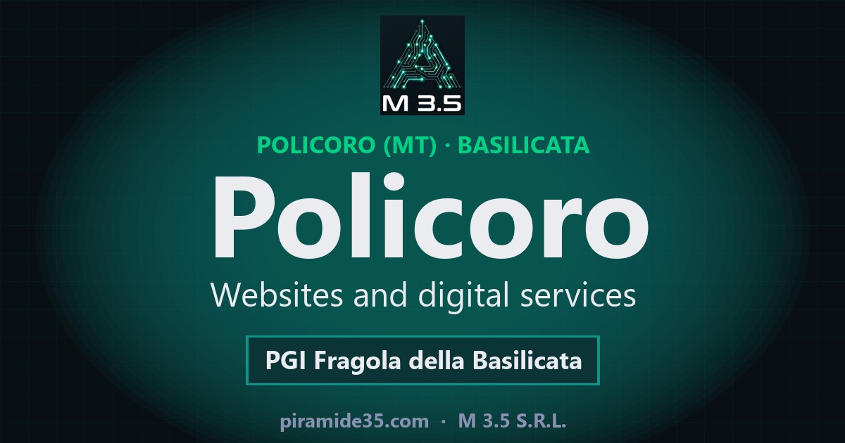 Policoro: websites and digital services — PGI Fragola della Basilicata