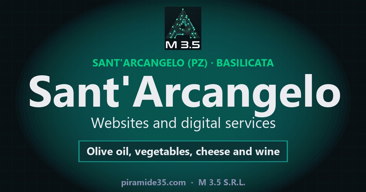 Sant'Arcangelo: websites and digital services — Olive oil, vegetables, cheese and wine