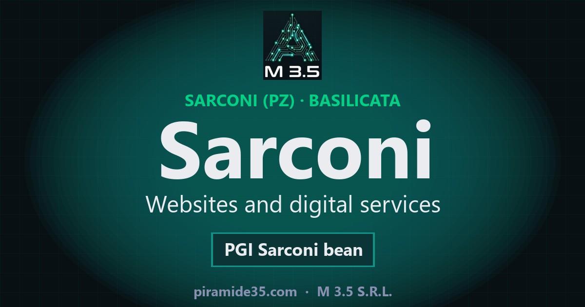Sarconi: websites and digital services — PGI Sarconi bean