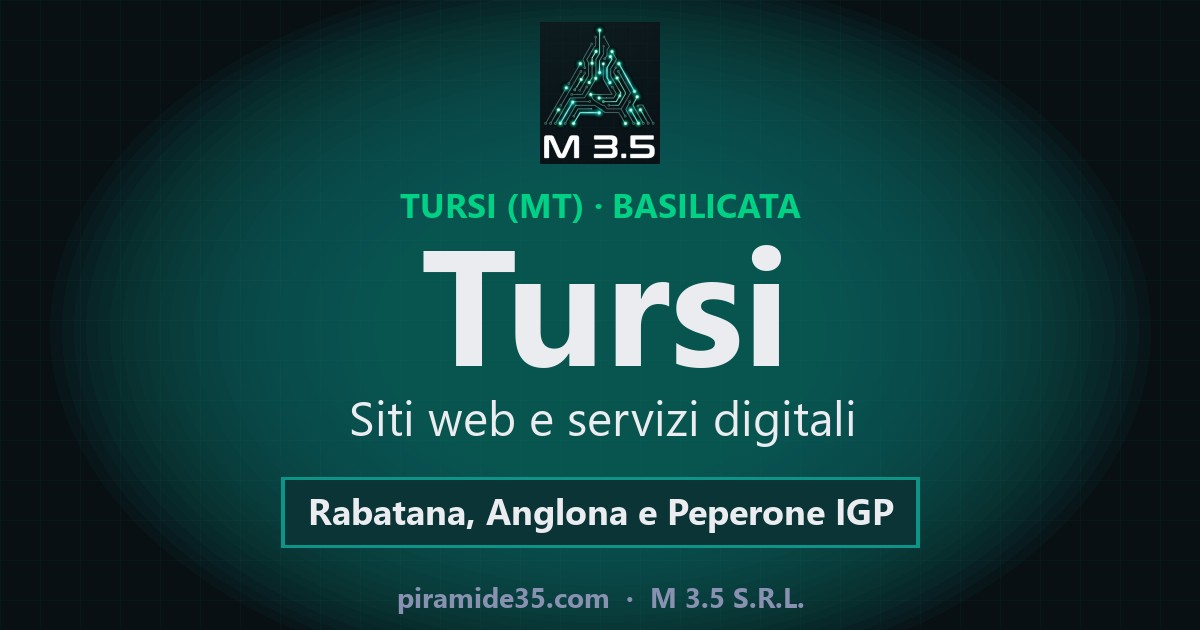 Tursi: siti web e servizi digitali — Rabatana, Anglona e Peperone IGP