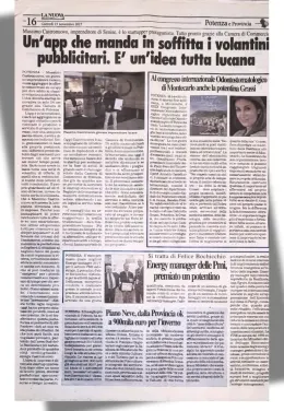 La Nuova newspaper article from November 23, 2017 about Massimo Castronuovo and the Piramide 3.5 startup