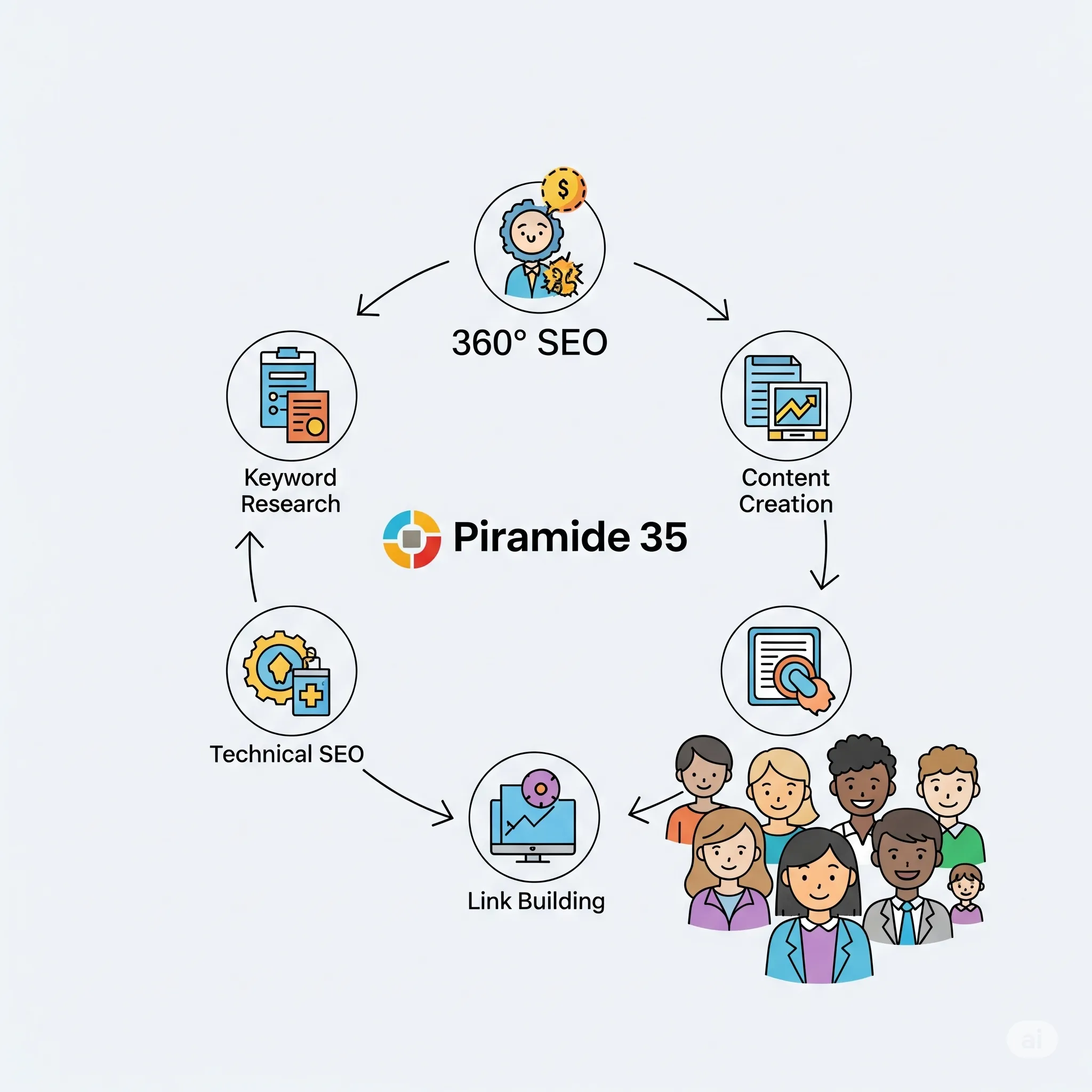 Grafico che mostra la crescita del posizionamento su Google grazie alla consulenza SEO a Senise.