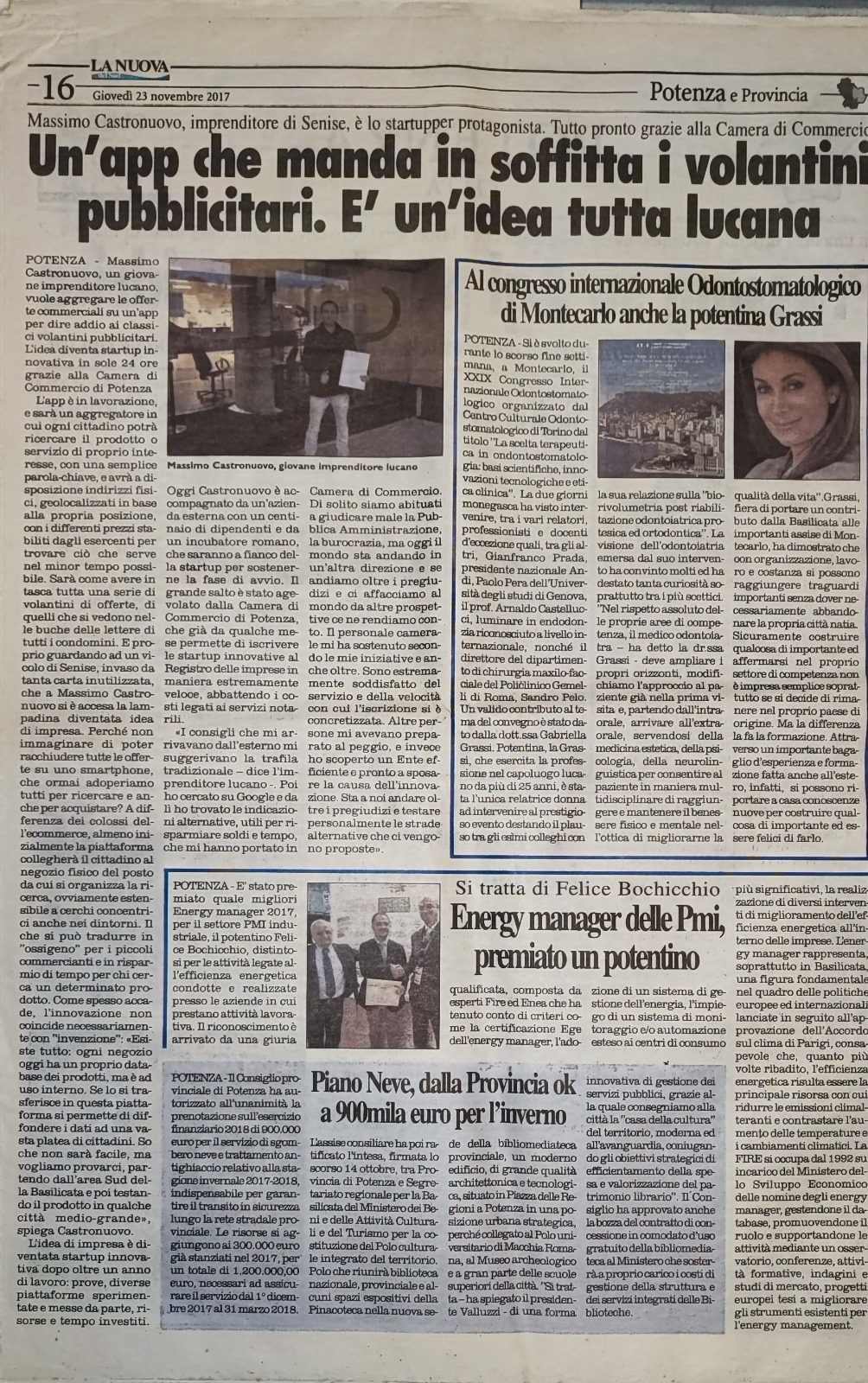 Articolo di giornale sul progetto Piramide 3.5